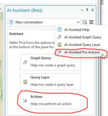 Start a Pro AI Assistant action session ProAIAssistantActionSession
