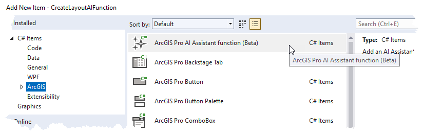 Pro SDK AI Assistant Item Template ProSDKAIAssistantTemplate