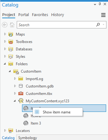 Custom item Context Menu sample Custom Item Context Menu