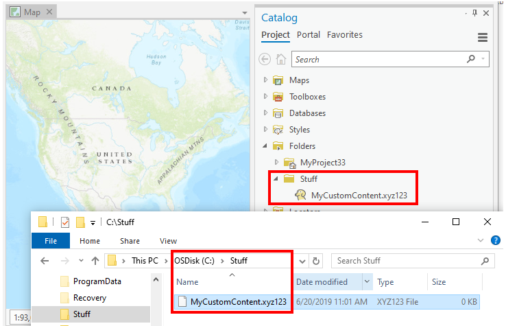 Sample screen shot of a basic custom item implementation Basic Custom Item Sample
