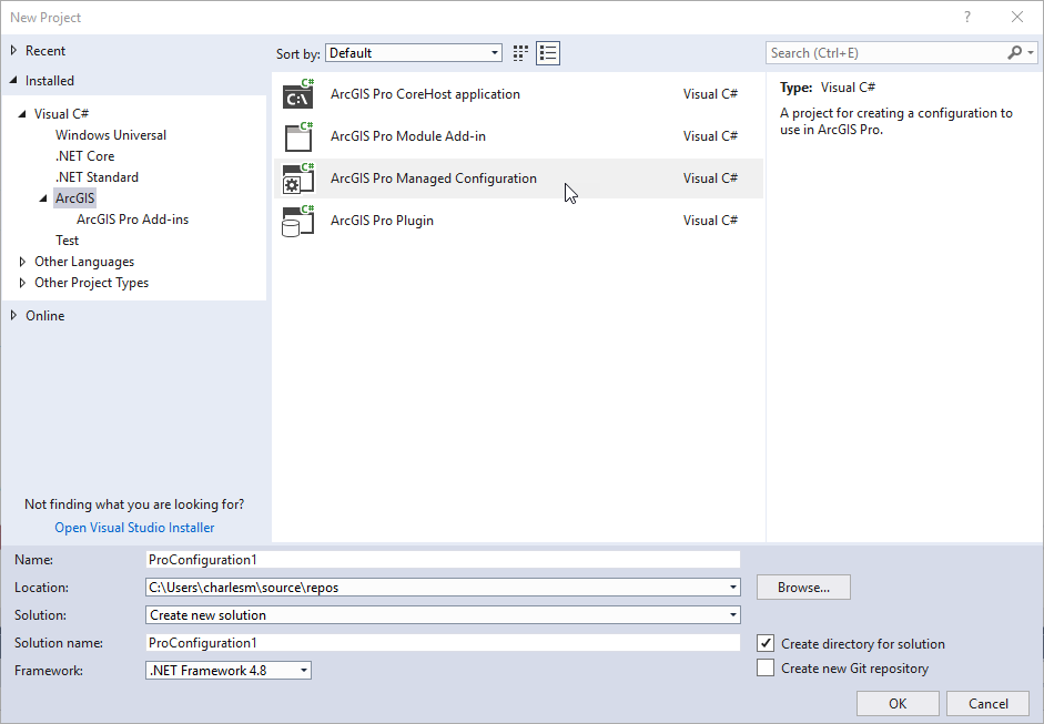 Managed Configuration project template ManagedConfiguration