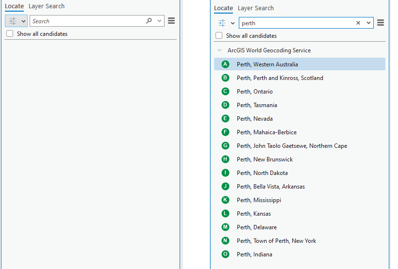 Geocode Locator locatorControl