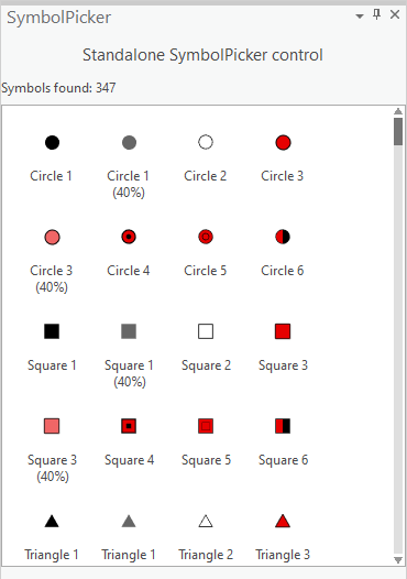 Symbol Picker Standalone Control SymbolPickerStandaloneControl