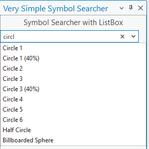 Symbol Searcher Control with ListBox SymbolSearcherStandaloneControl