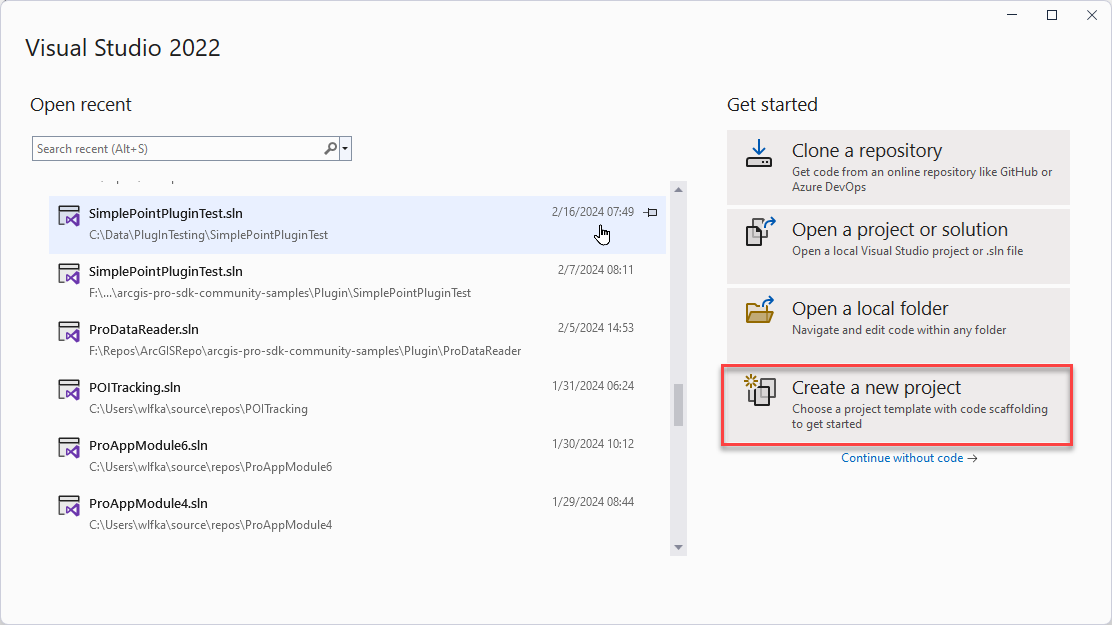 Create a New Project Create a New Project